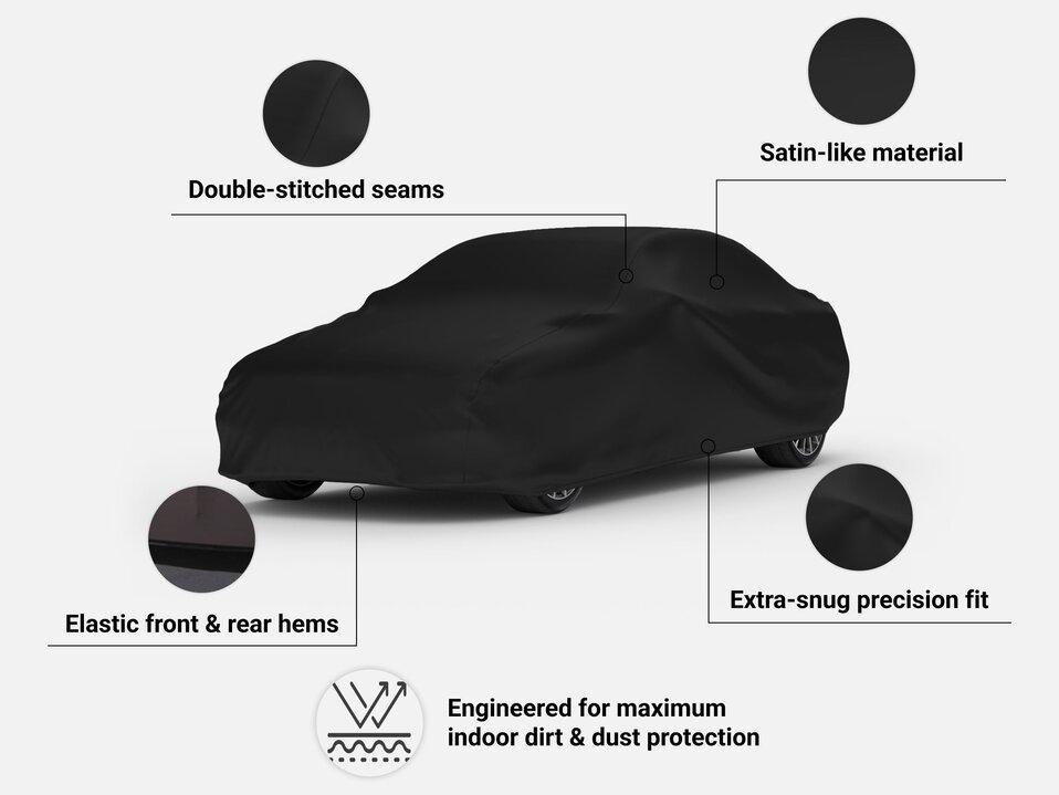 Indoor Black Satin Shield Car Cover Details