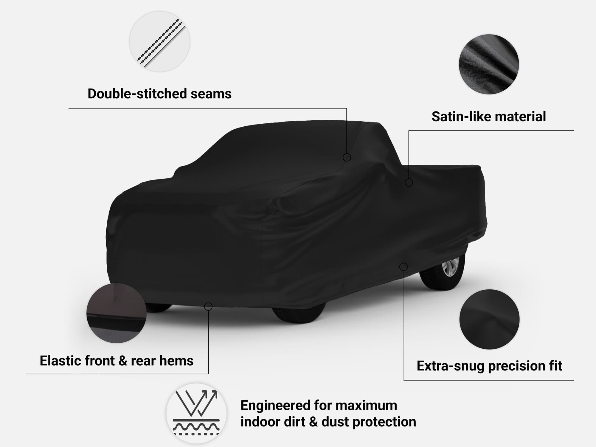 Indoor Black Satin Shield Car Cover Details