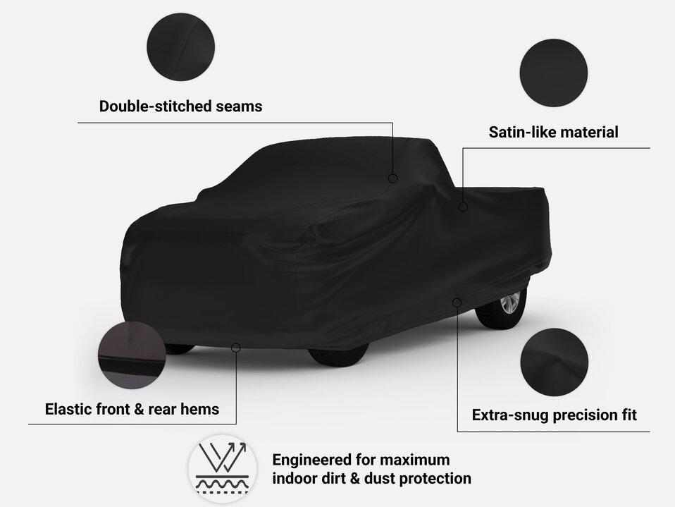 Indoor Black Satin Shield Car Cover Details