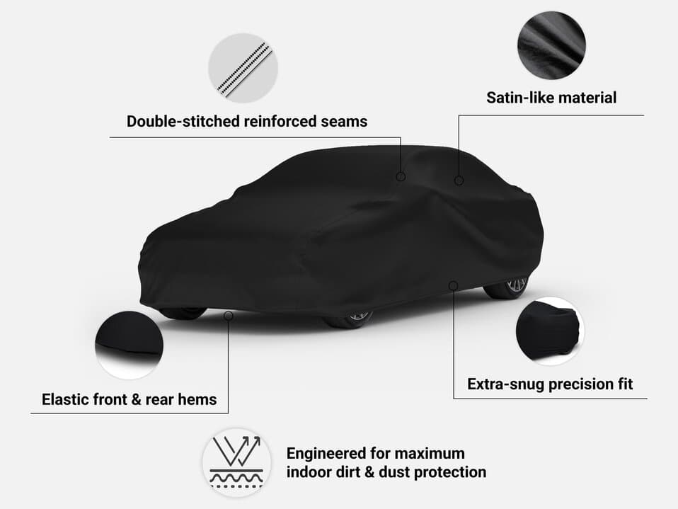 Indoor Black Satin Shield Car Cover Details