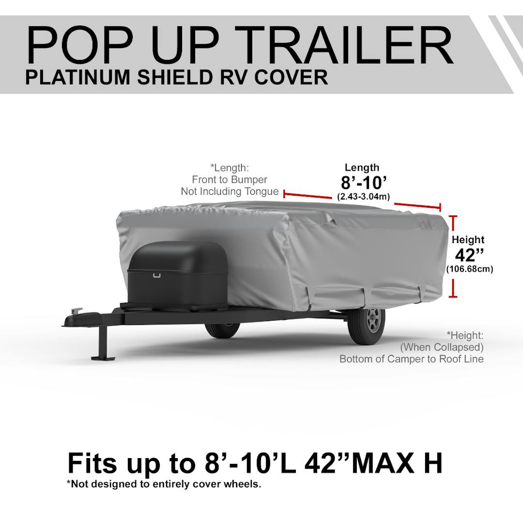 Platinum Shield Folding RV Camping Trailer Cover (Fits 8' to 10' Long)